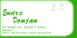 endre domjan business card